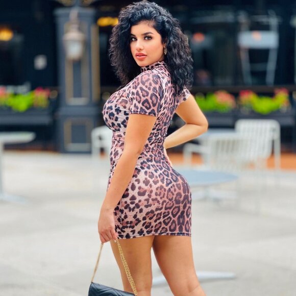 Lynx Leopard Print Mini Dress - Picture 5 of 5
